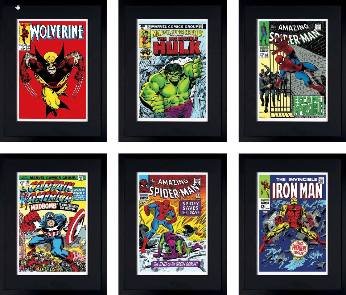 Superheroes 2016 - Part Set of 5 Editions plus Wolverine #17 Stan Lee Paper unframed Set of 6 works - inc 1 mounted.