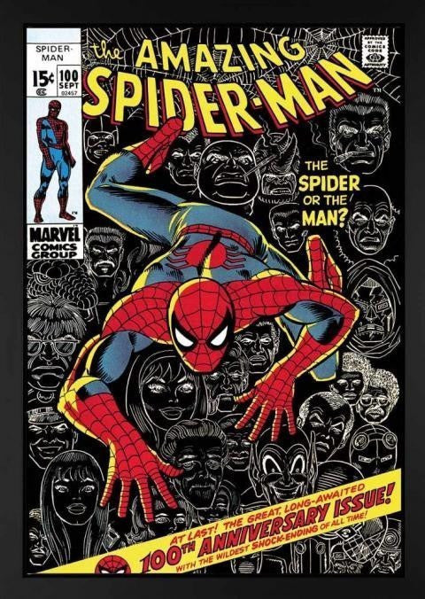 The Amazing Spider-Man #100 - The Spider Or The Man? Edition - SOLD Stan Lee Canvas Framed
