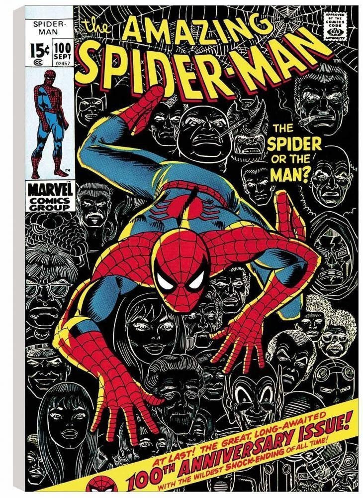The Amazing Spider-Man #100 - The Spider Or The Man? Edition - SOLD Stan Lee Canvas Unframed