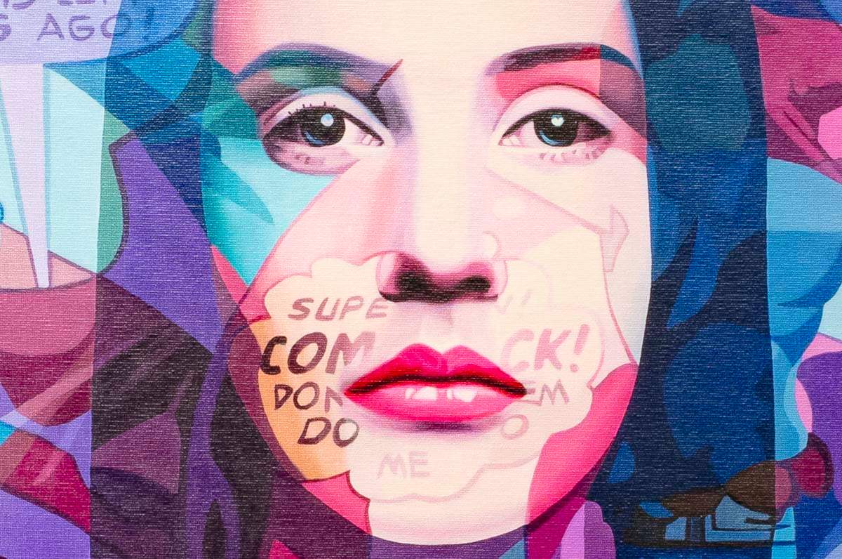 Comic Faced Chick - Unspoken Word Edition by artist Stuart McAlpine Miller - Wyecliffe Galleries