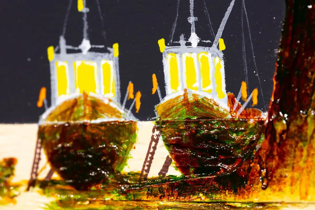 Harbour Glow - Original - SOLD by artist Tom Shore - Wyecliffe Galleries