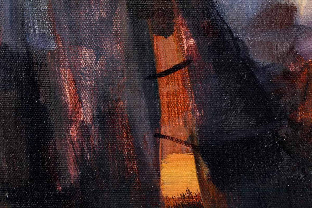 Aubergine Nights - Original - SOLD by artist Tony Hinchliffe - Wyecliffe Galleries