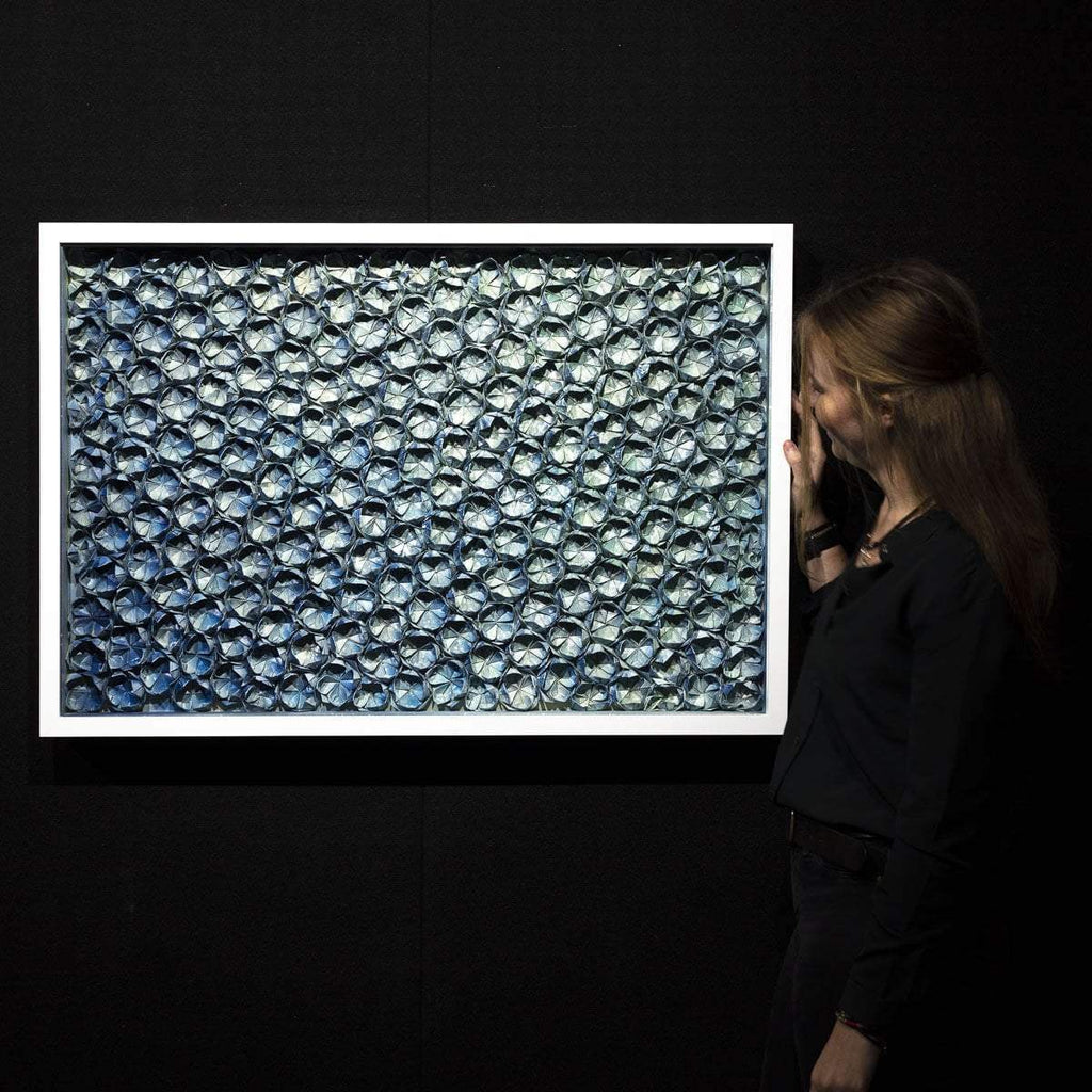 Fold - Blue 222 - Original - SOLD by artist Tristan Hibberd - Wyecliffe Galleries