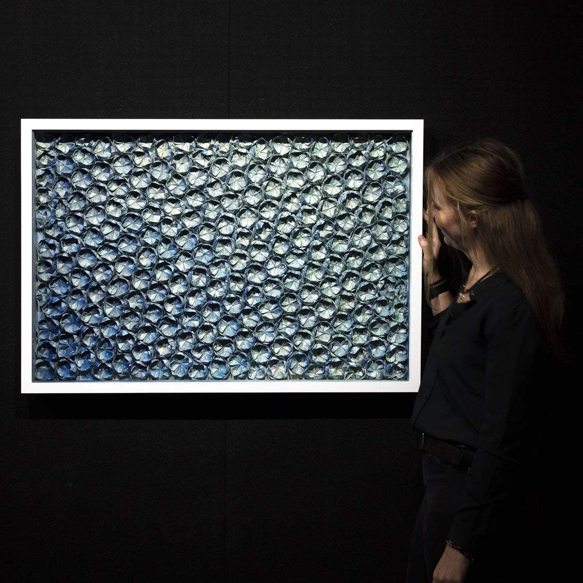 Fold - Blue 222 - Original - SOLD by artist Tristan Hibberd - Wyecliffe Galleries