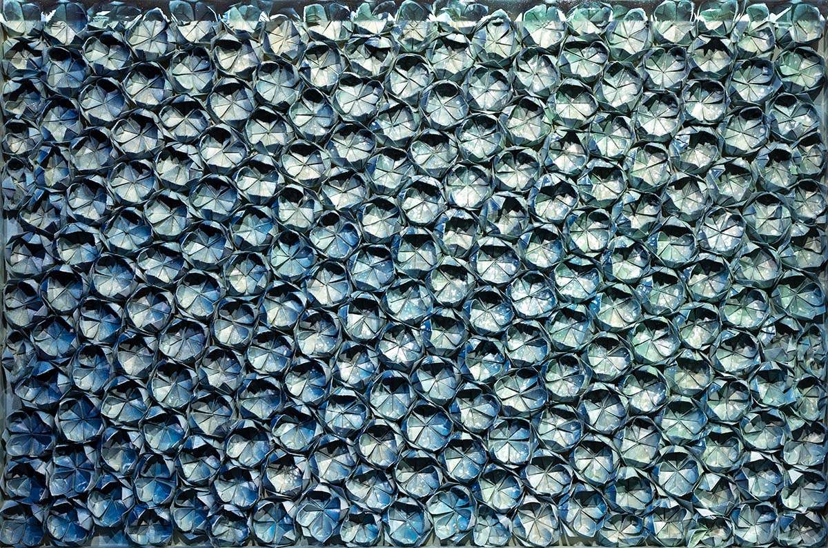 Fold - Blue 222 - Original - SOLD by artist Tristan Hibberd - Wyecliffe Galleries