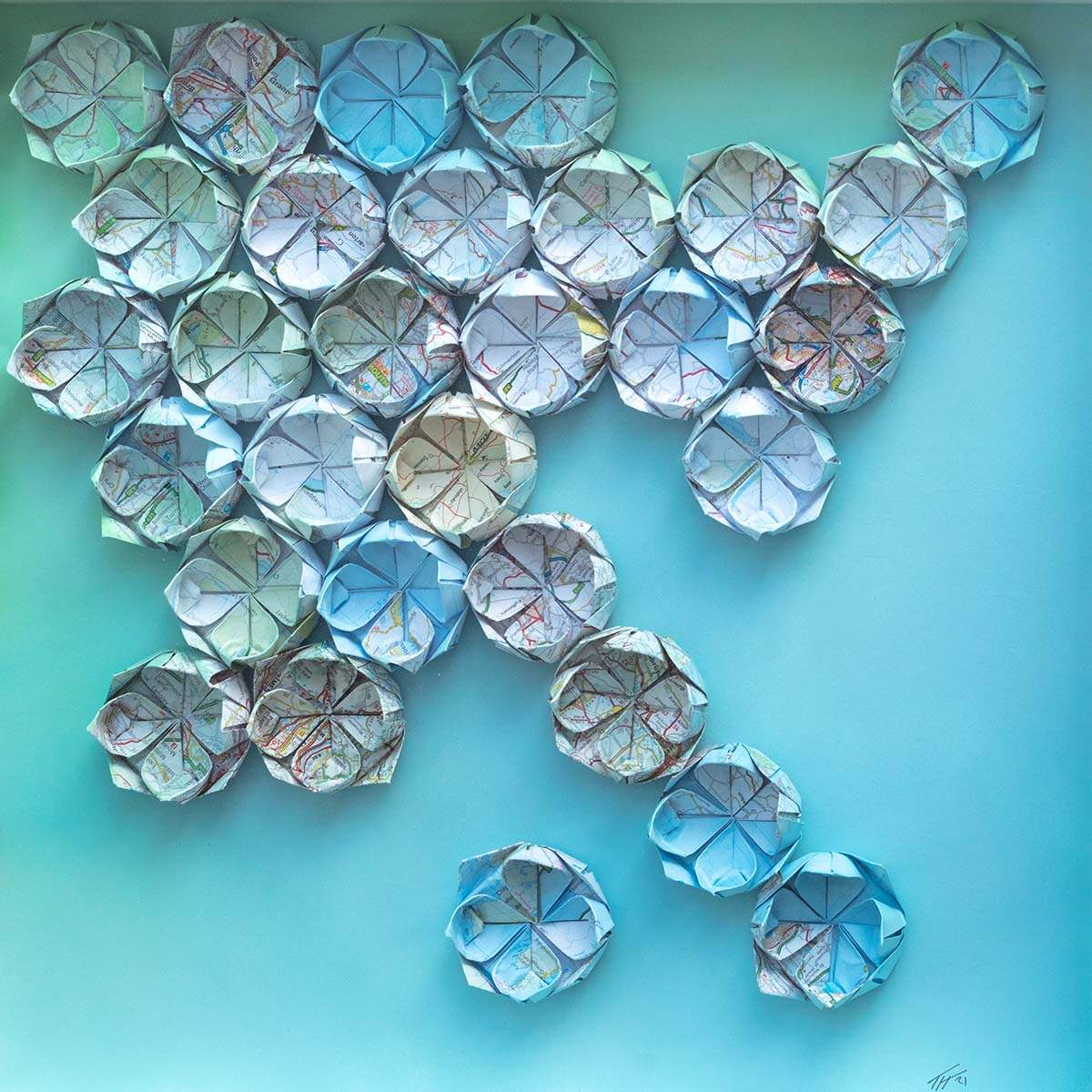 Fold - M30 - Original - SOLD by artist Tristan Hibberd - Wyecliffe Galleries