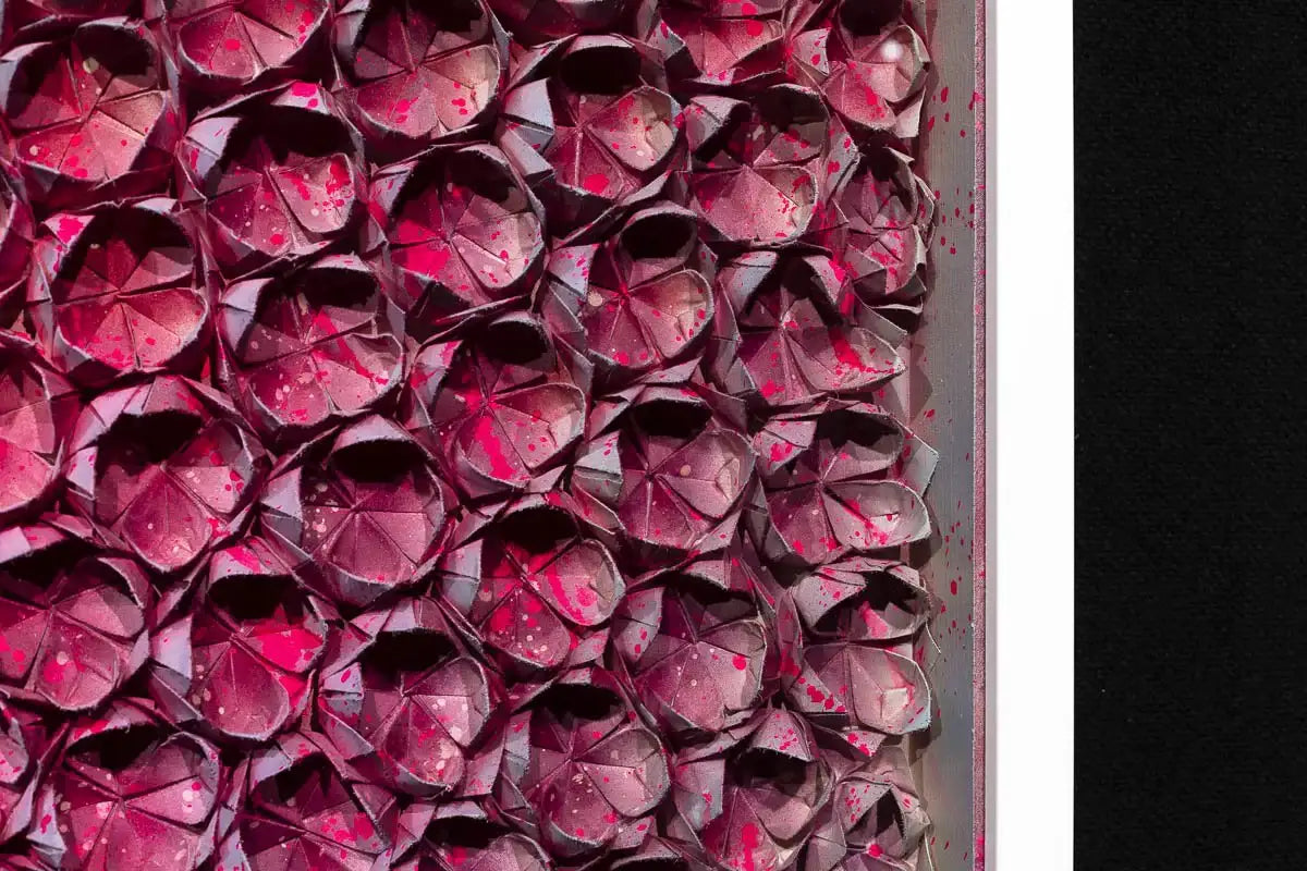 Fold Pink 222 - Original - SOLD by artist Tristan Hibberd - Wyecliffe Galleries