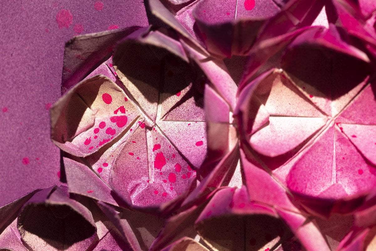 Fold Pink 37 - Original - SOLD by artist Tristan Hibberd - Wyecliffe Galleries