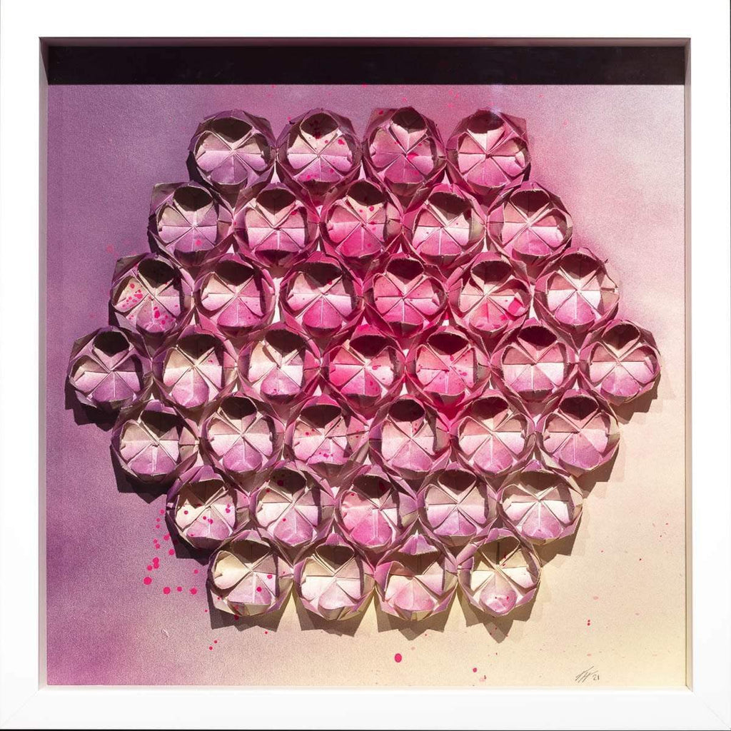 Fold Pink 37 - Original - SOLD by artist Tristan Hibberd - Wyecliffe Galleries