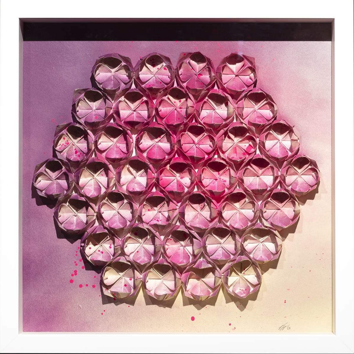 Fold Pink 37 - Original - SOLD by artist Tristan Hibberd - Wyecliffe Galleries