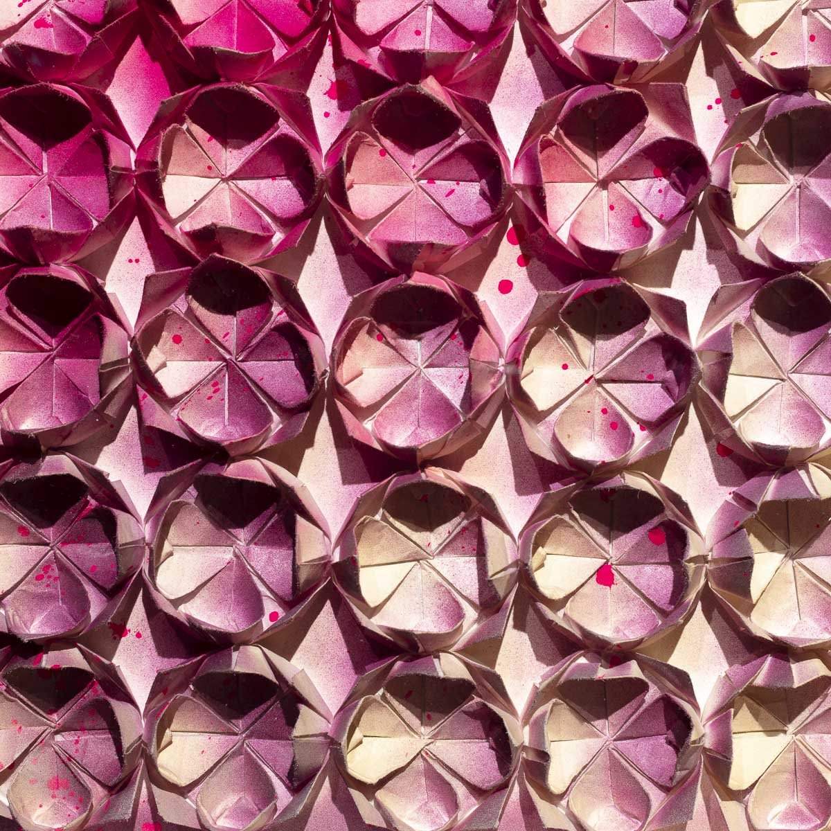 Fold Pink 49 - Original - SOLD by artist Tristan Hibberd - Wyecliffe Galleries