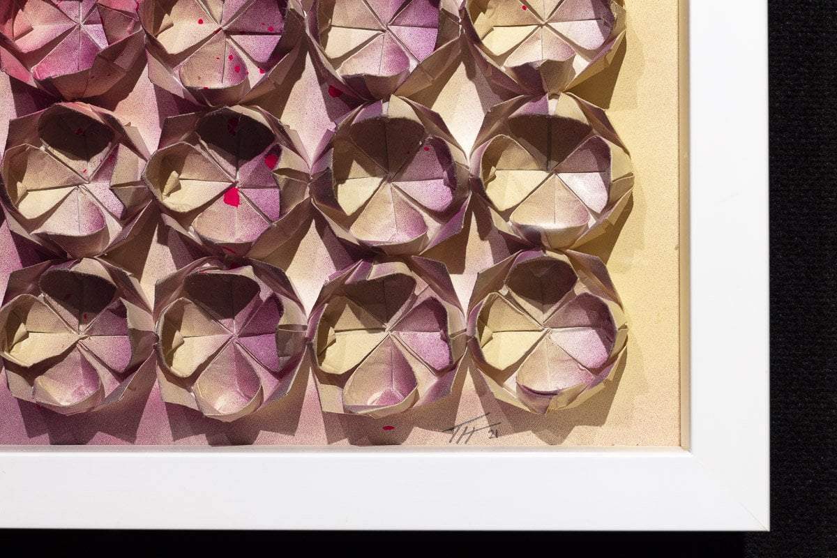 Fold Pink 49 - Original - SOLD by artist Tristan Hibberd - Wyecliffe Galleries
