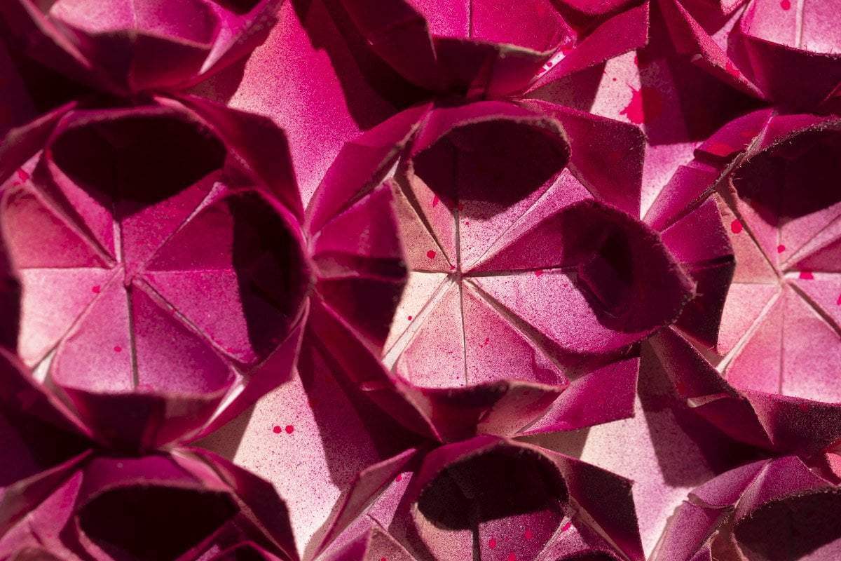 Fold Pink 49 - Original - SOLD by artist Tristan Hibberd - Wyecliffe Galleries