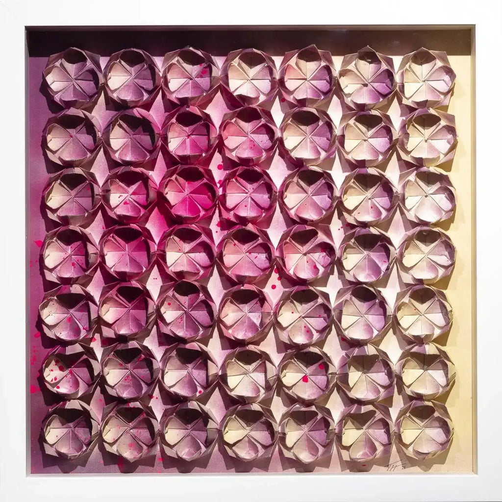 Fold Pink 49 - Original - SOLD by artist Tristan Hibberd - Wyecliffe Galleries