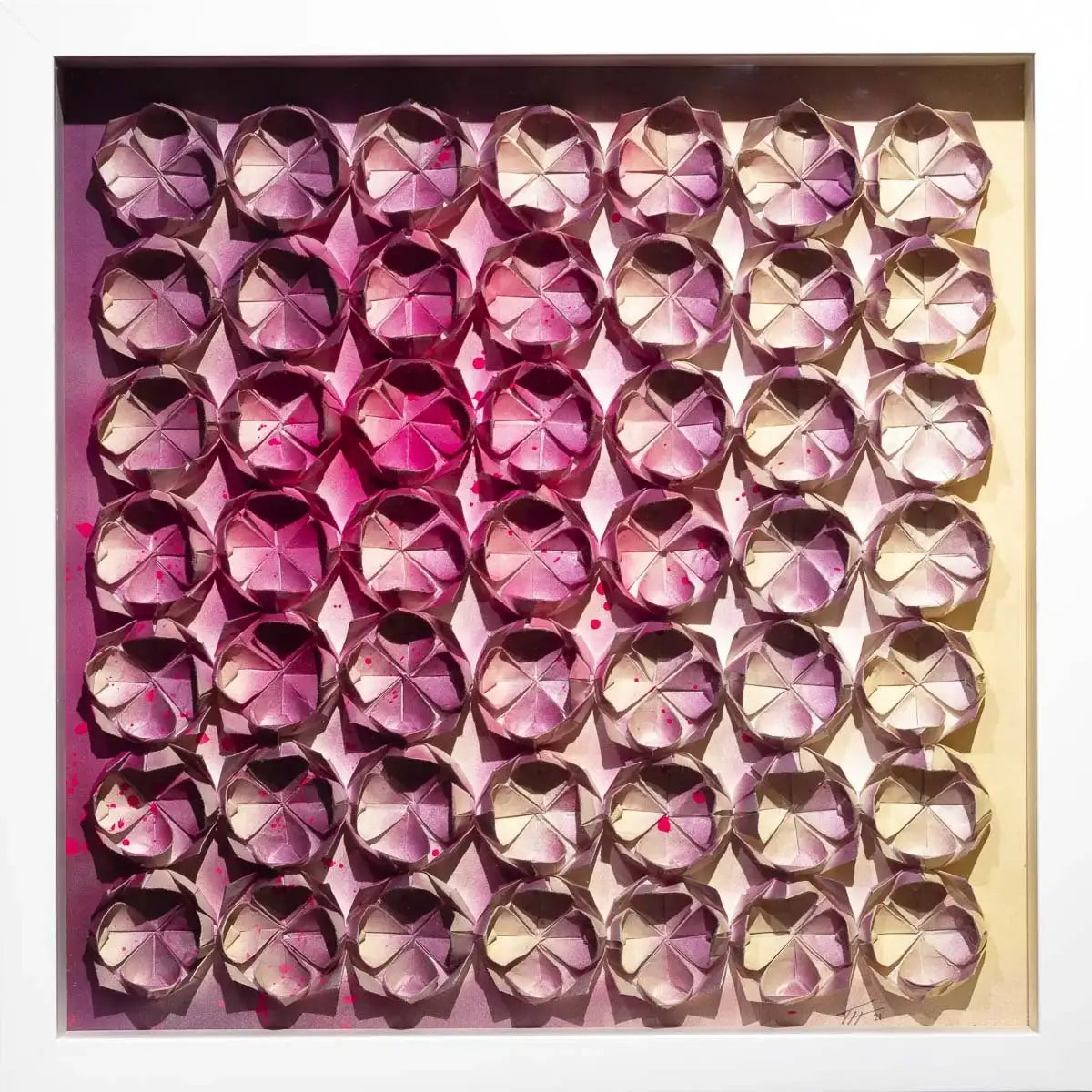 Fold Pink 49 - Original - SOLD by artist Tristan Hibberd - Wyecliffe Galleries