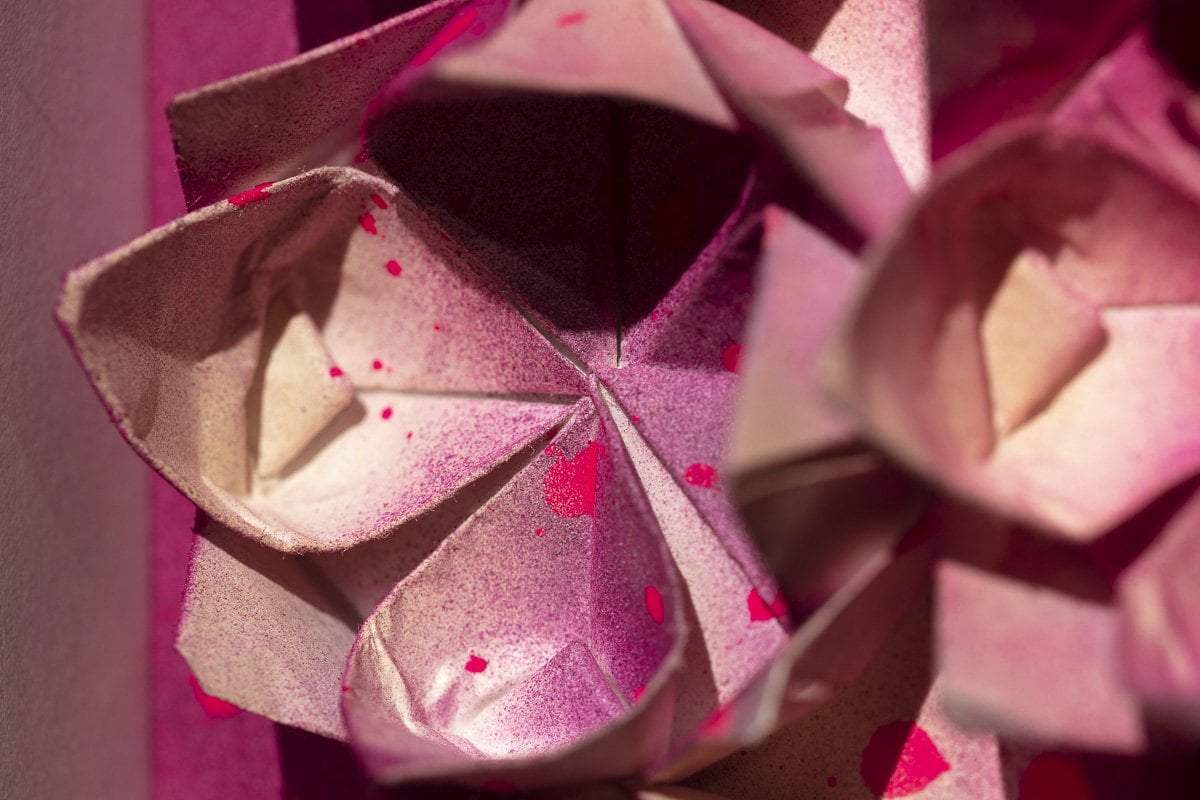 Fold Pink 49 - Original - SOLD by artist Tristan Hibberd - Wyecliffe Galleries