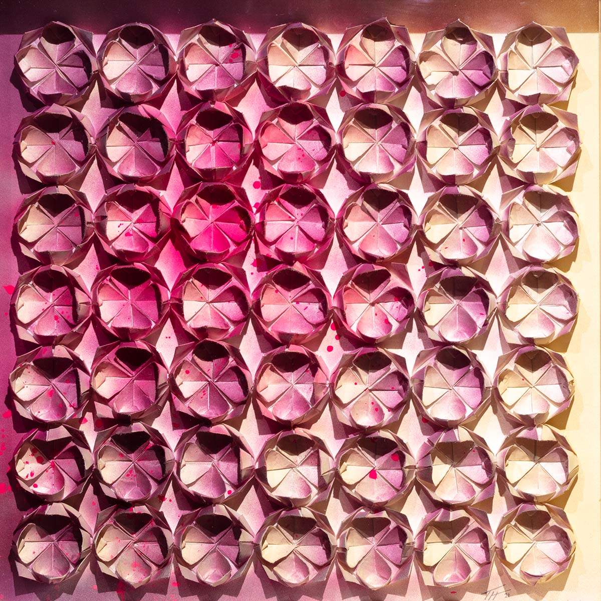 Fold Pink 49 - Original - SOLD by artist Tristan Hibberd - Wyecliffe Galleries