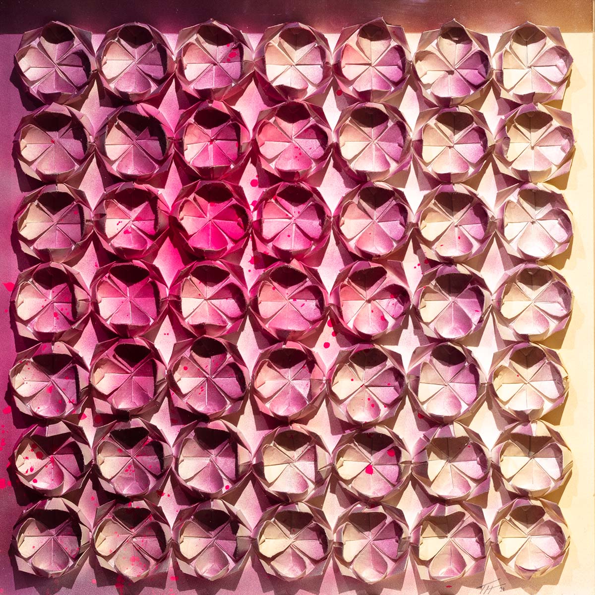 Fold Pink 49 - Original Tristan Hibberd Framed