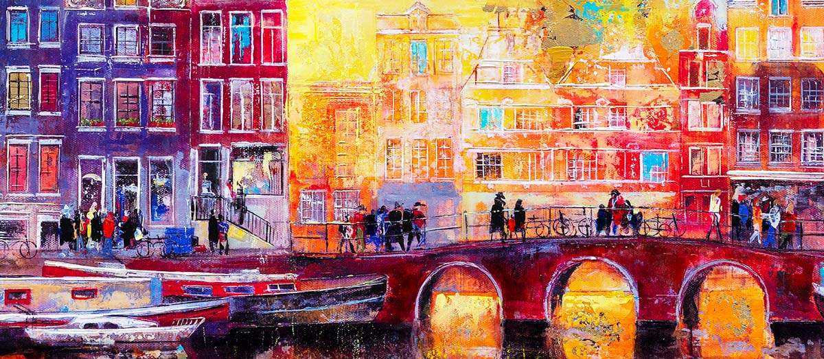 A Day in Amsterdam - Original - SOLD by artist Veronika Benoni - Wyecliffe Galleries