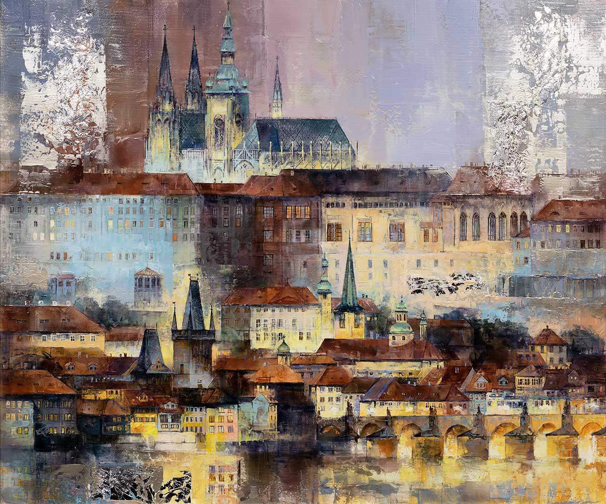 A Night In Prague - SOLD by artist Veronika Benoni - Wyecliffe Galleries