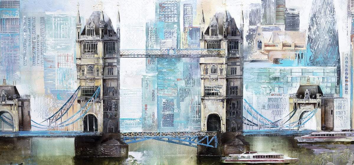 A View of Tower Bridge - Original - SOLD by artist Veronika Benoni - Wyecliffe Galleries