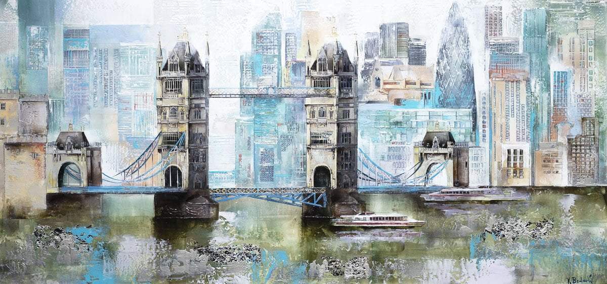 A View of Tower Bridge - Original - SOLD by artist Veronika Benoni - Wyecliffe Galleries