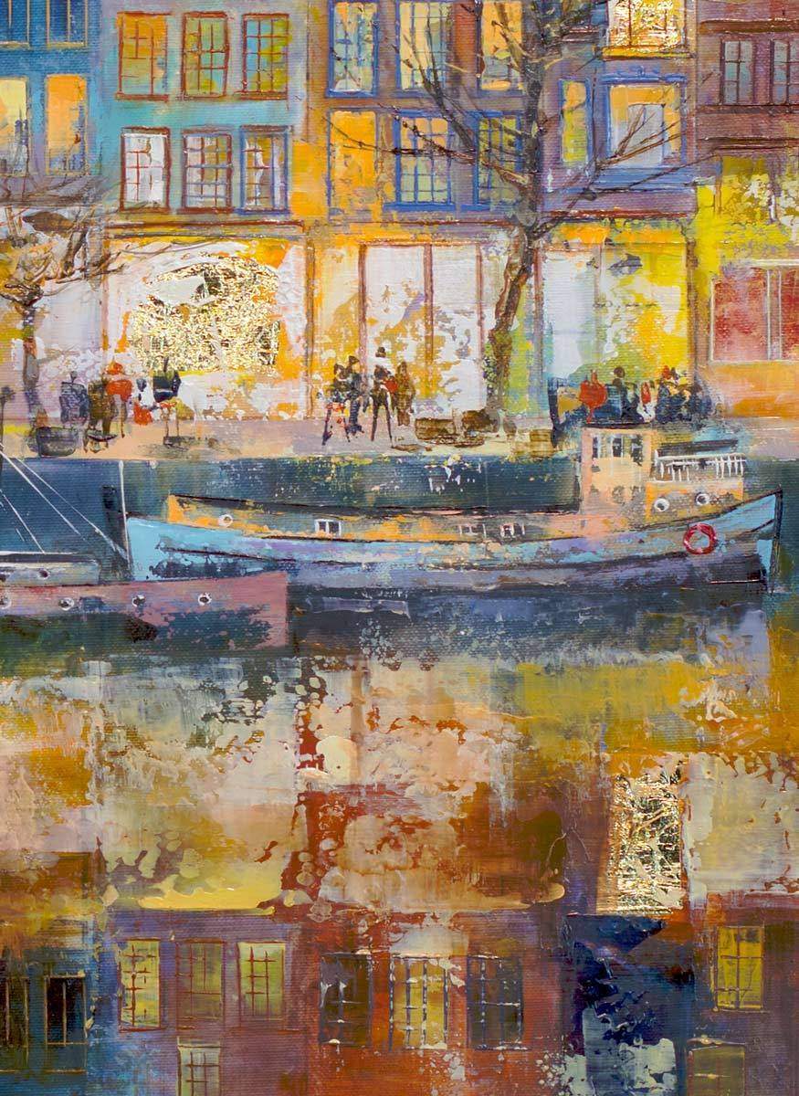 Along The Canal - Original - SOLD by artist Veronika Benoni - Wyecliffe Galleries