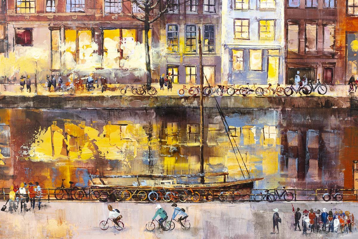 Amsterdam Evenings - Original Veronika Benoni Framed
