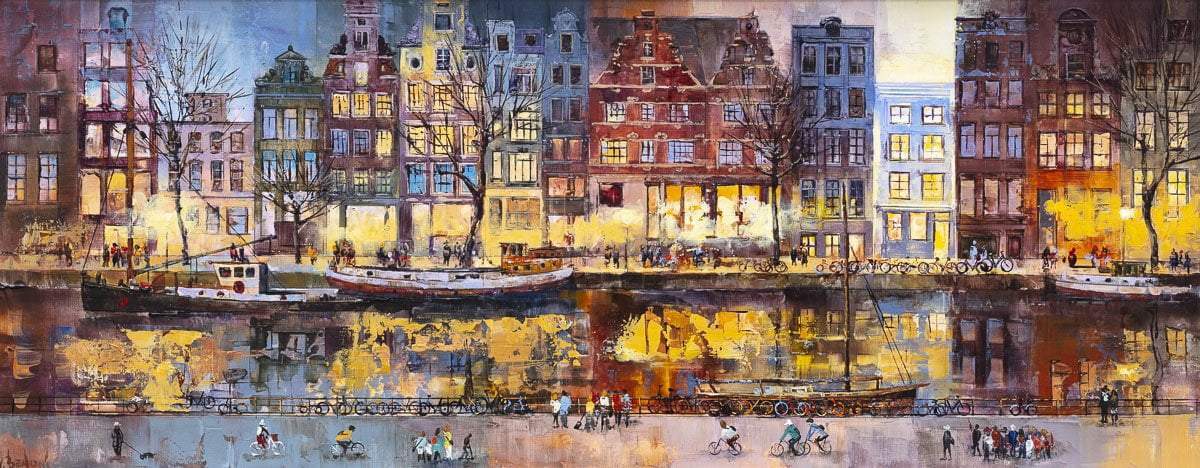 Amsterdam Evenings - Original - SOLD by artist Veronika Benoni - Wyecliffe Galleries