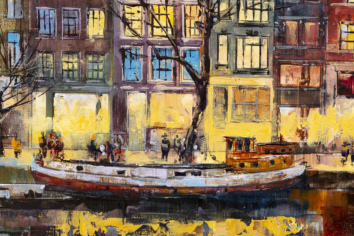 Amsterdam Evenings - Original Veronika Benoni Framed