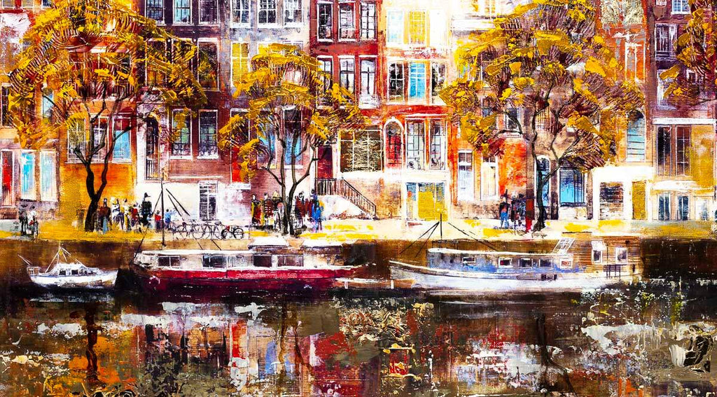 Amsterdam Reflections - Original - SOLD by artist Veronika Benoni - Wyecliffe Galleries