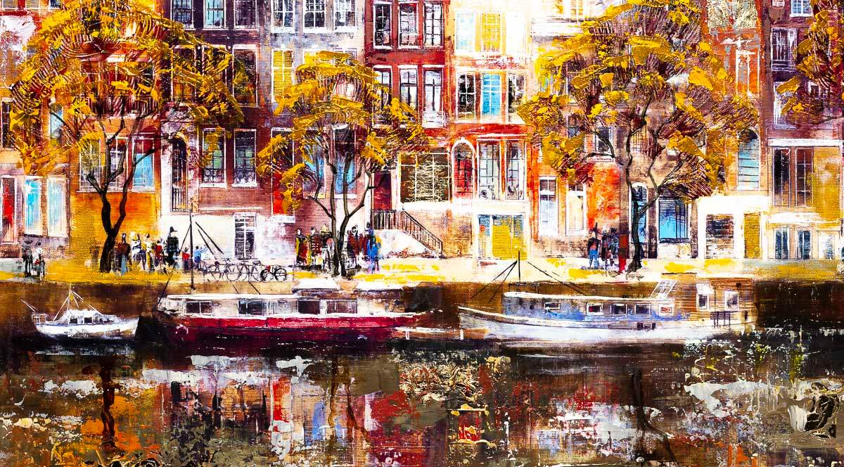 Amsterdam Reflections - Original - SOLD by artist Veronika Benoni - Wyecliffe Galleries