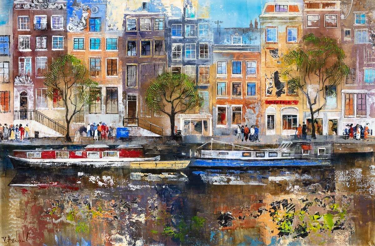 Amsterdam Stroll - Original - SOLD by artist Veronika Benoni - Wyecliffe Galleries
