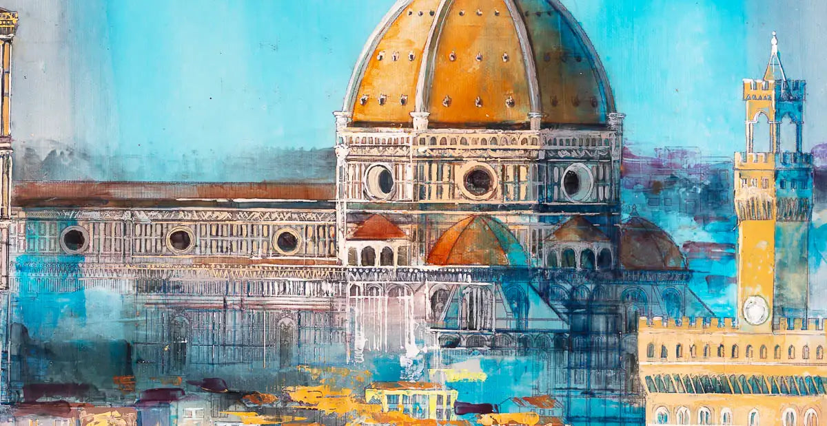 Blue Skies In Florence - Original by artist Veronika Benoni - Wyecliffe Galleries