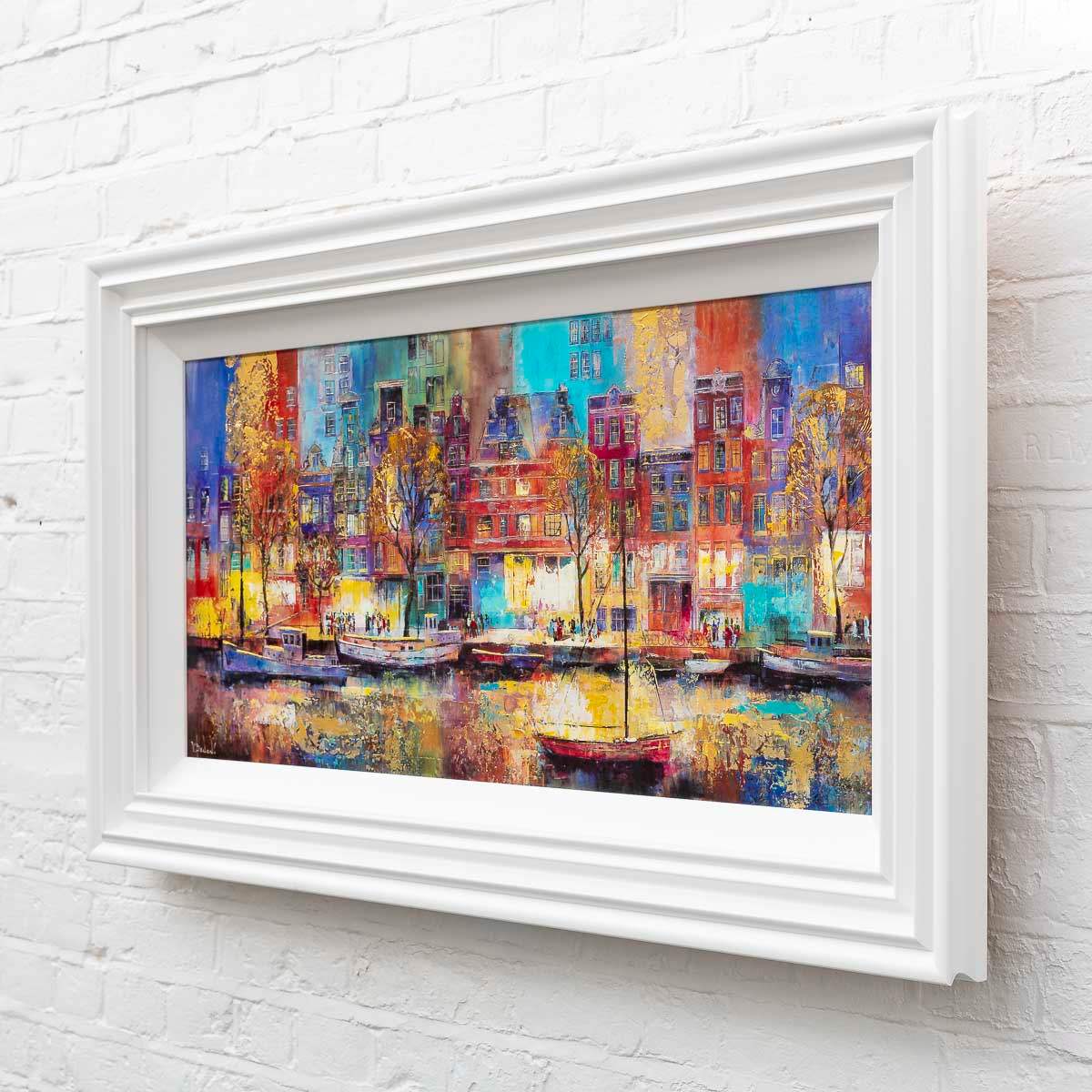 Boats of Amsterdam - Original SOLD by artist Veronika Benoni - Wyecliffe Galleries