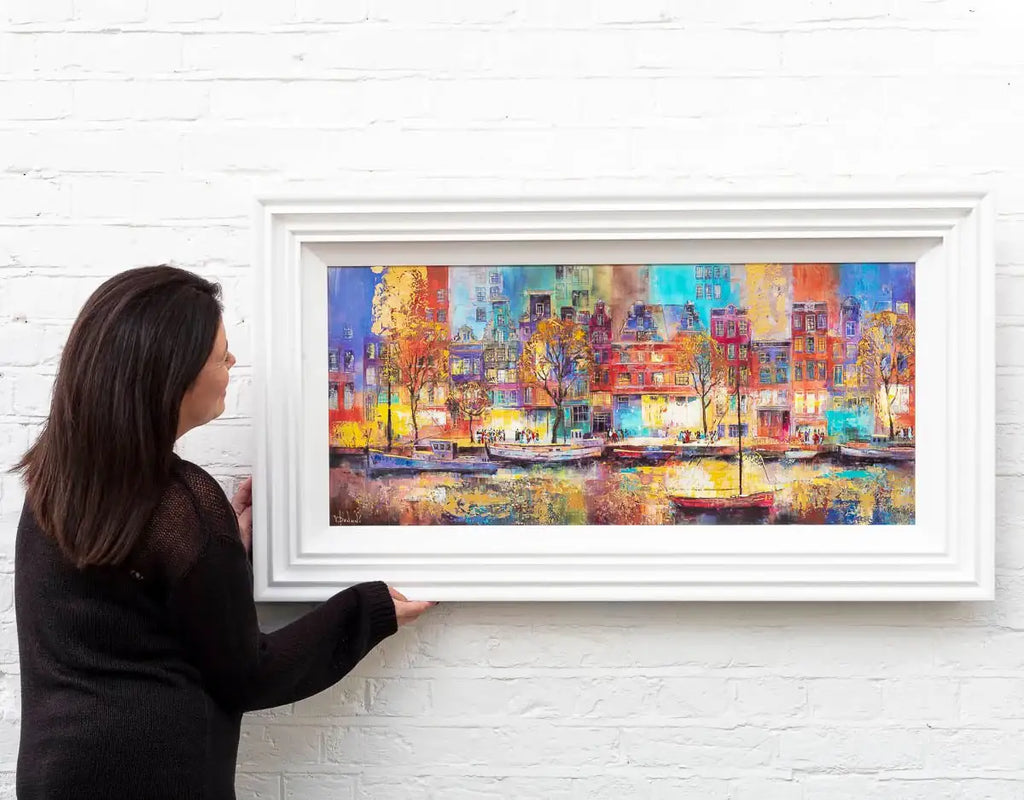 Boats of Amsterdam - Original SOLD by artist Veronika Benoni - Wyecliffe Galleries