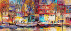Boats of Amsterdam - Original SOLD by artist Veronika Benoni - Wyecliffe Galleries