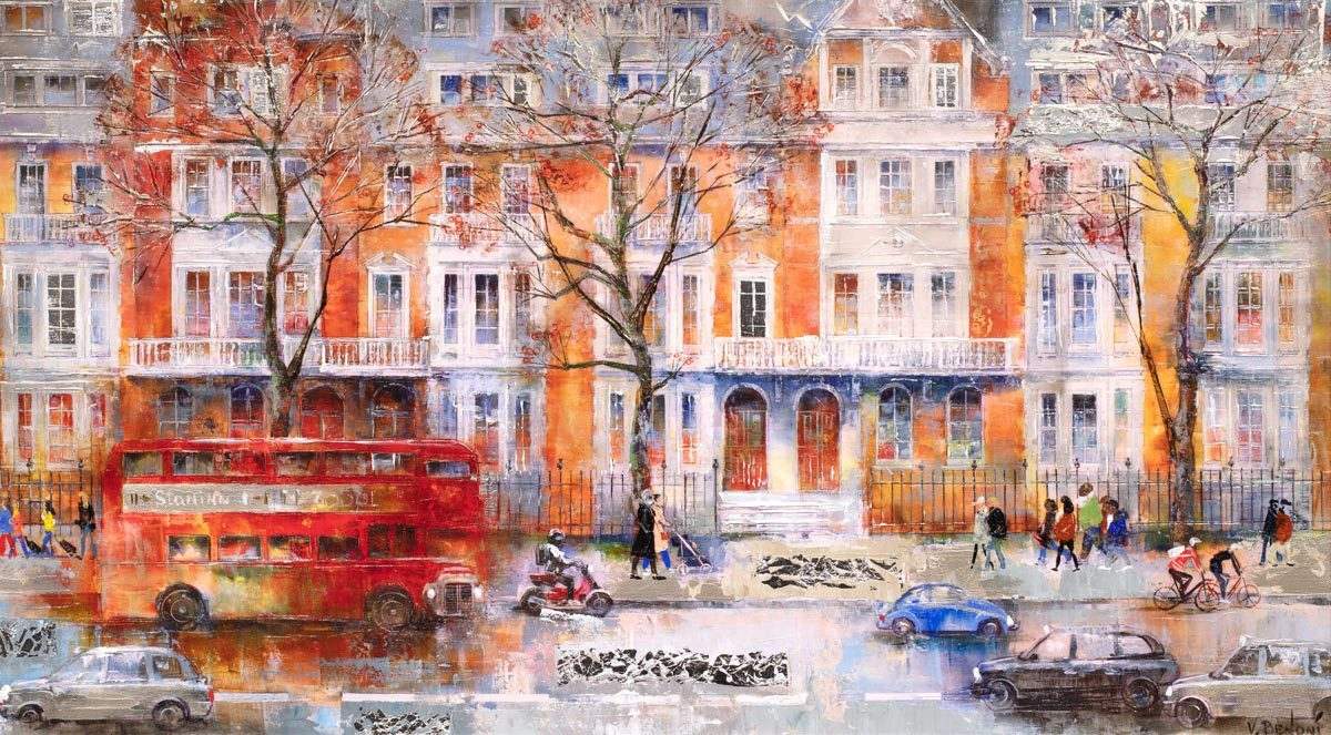 Busy in Battersea - Original - SOLD by artist Veronika Benoni - Wyecliffe Galleries