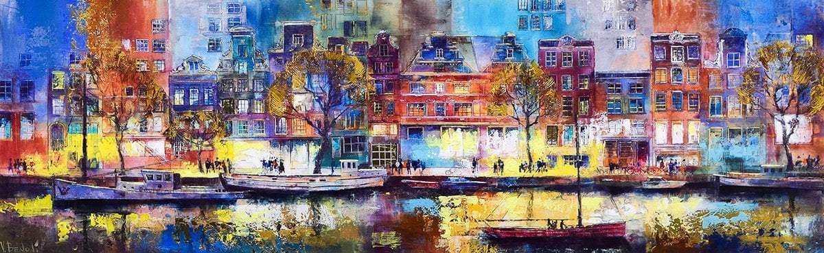 Colours of Our City - Original - SOLD by artist Veronika Benoni - Wyecliffe Galleries