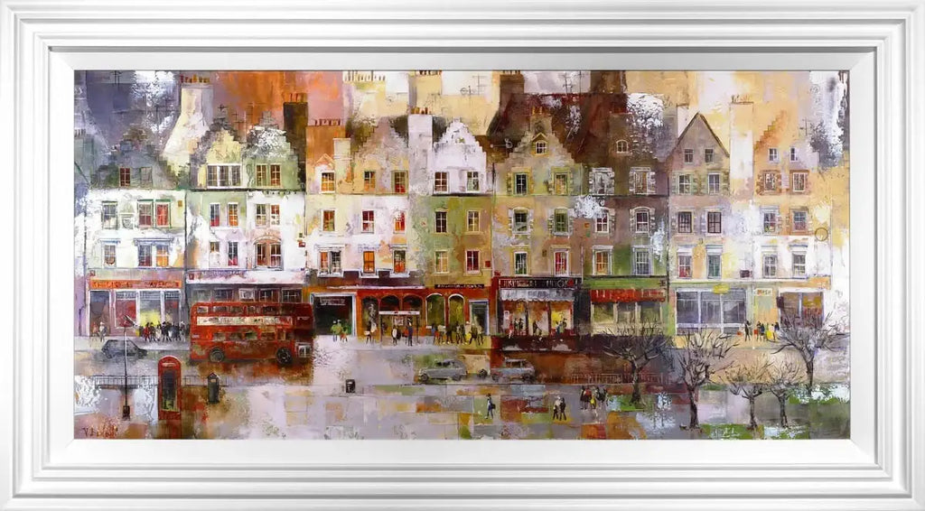Edinburgh Grassmarket Street - SOLD by artist Veronika Benoni - Wyecliffe Galleries