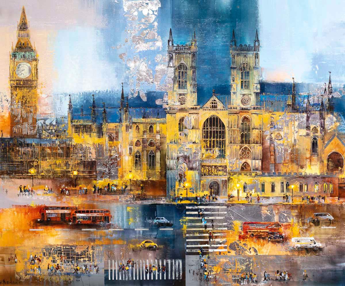 Evening in London - Original - SOLD by artist Veronika Benoni - Wyecliffe Galleries
