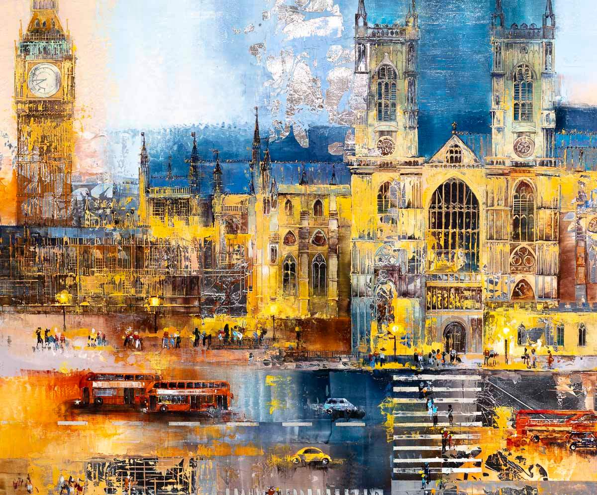 Evening in London - Original - SOLD by artist Veronika Benoni - Wyecliffe Galleries