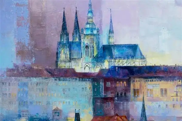 Evening Prague - Original - SOLD by artist Veronika Benoni - Wyecliffe Galleries