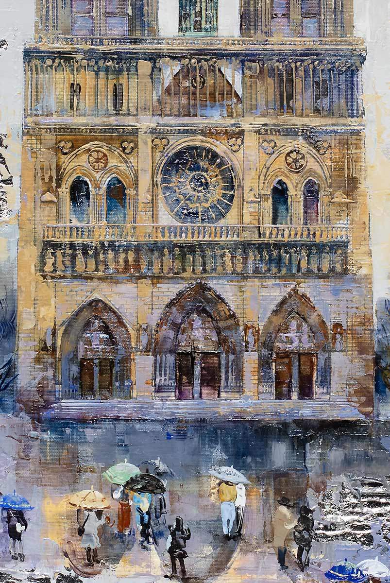 Evenings at Notre Dame - Original - SOLD by artist Veronika Benoni - Wyecliffe Galleries