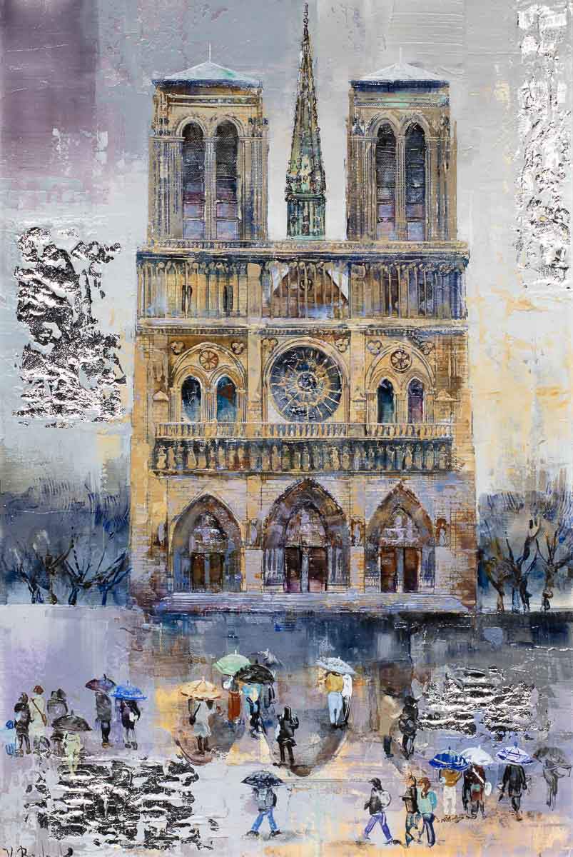 Evenings at Notre Dame - Original - SOLD by artist Veronika Benoni - Wyecliffe Galleries