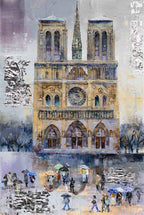 Evenings at Notre Dame - Original - SOLD by artist Veronika Benoni - Wyecliffe Galleries