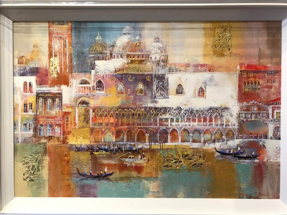 Golden Gondolas- SOLD by artist Veronika Benoni - Wyecliffe Galleries