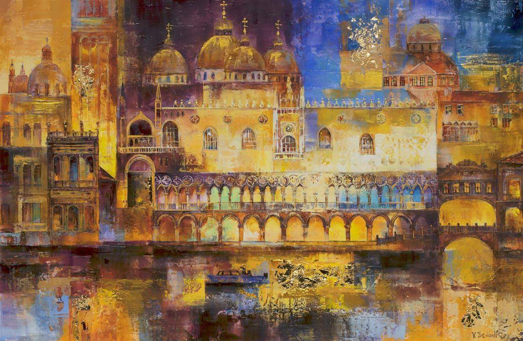 Golden Venice - Original - SOLD by artist Veronika Benoni - Wyecliffe Galleries