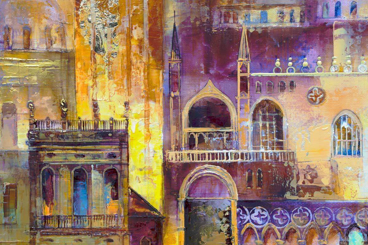 Golden Venice - Original - SOLD by artist Veronika Benoni - Wyecliffe Galleries