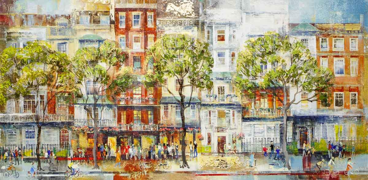 High Street Stroll - Original - SOLD by artist Veronika Benoni - Wyecliffe Galleries